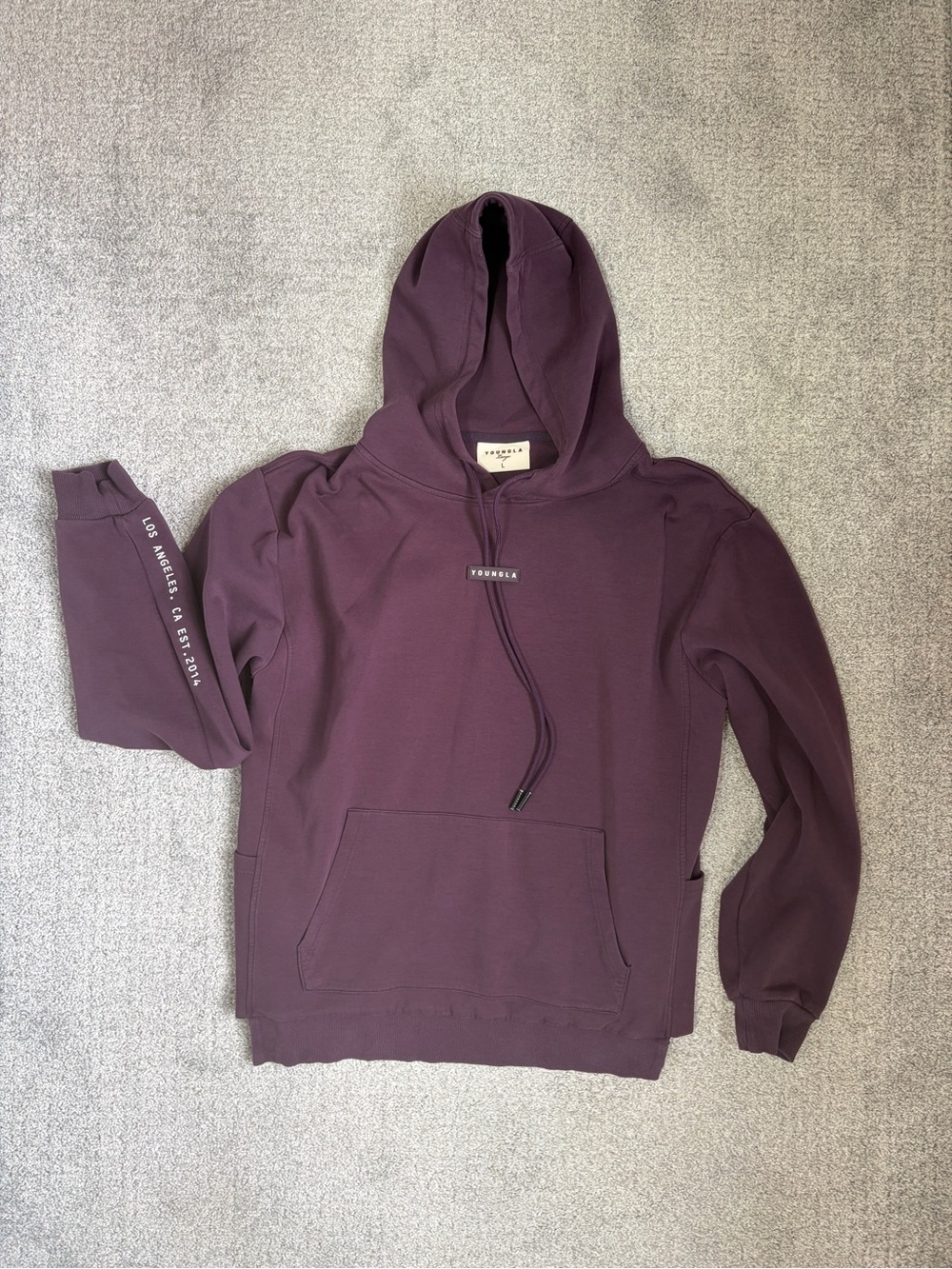 YoungLA Men's Purple Hooded Sweatshirt Size Large - Picture 10 of 14